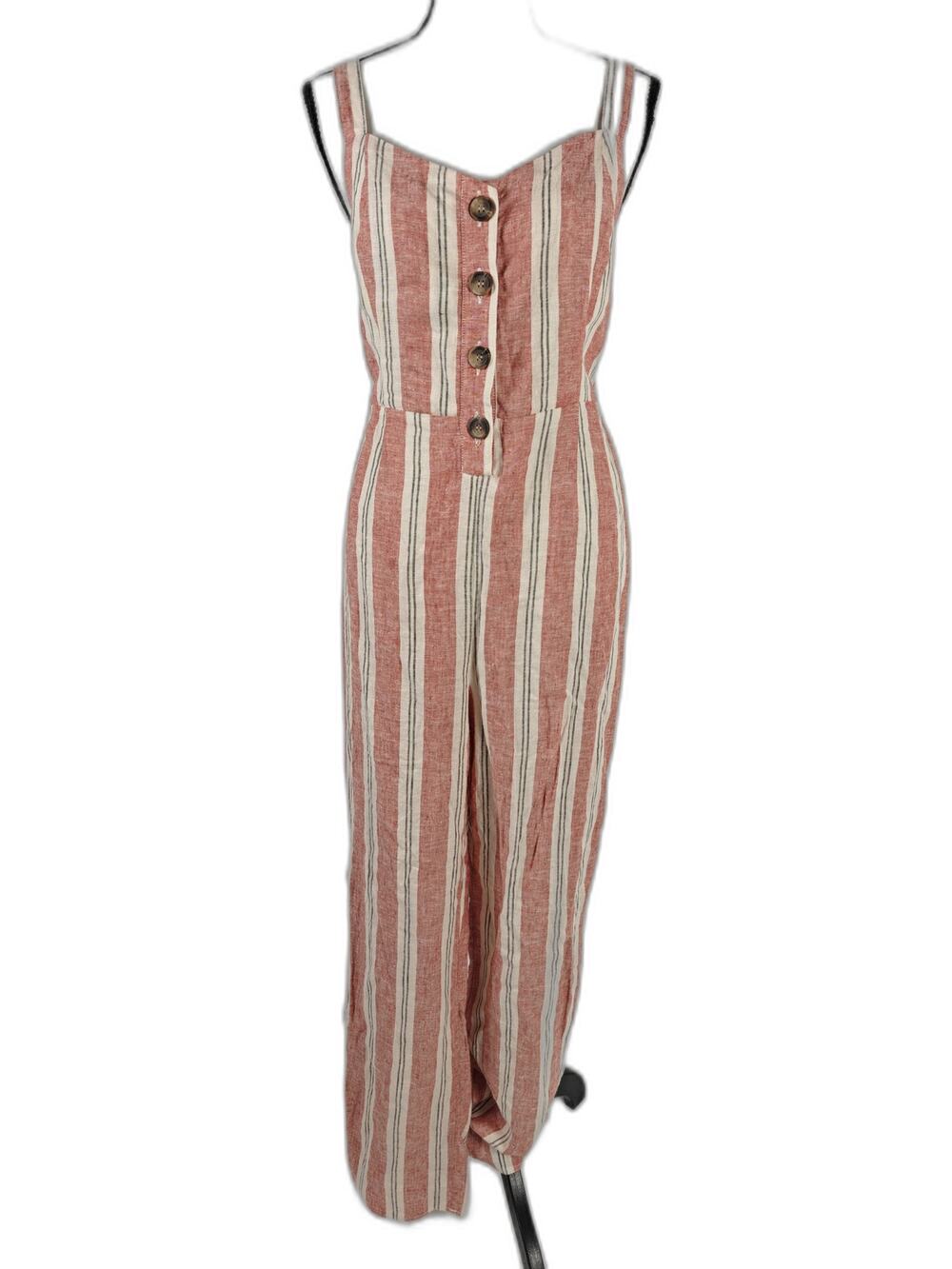 Womens Romeo + Juliet Couture Jumpsuit Red Striped Size M
